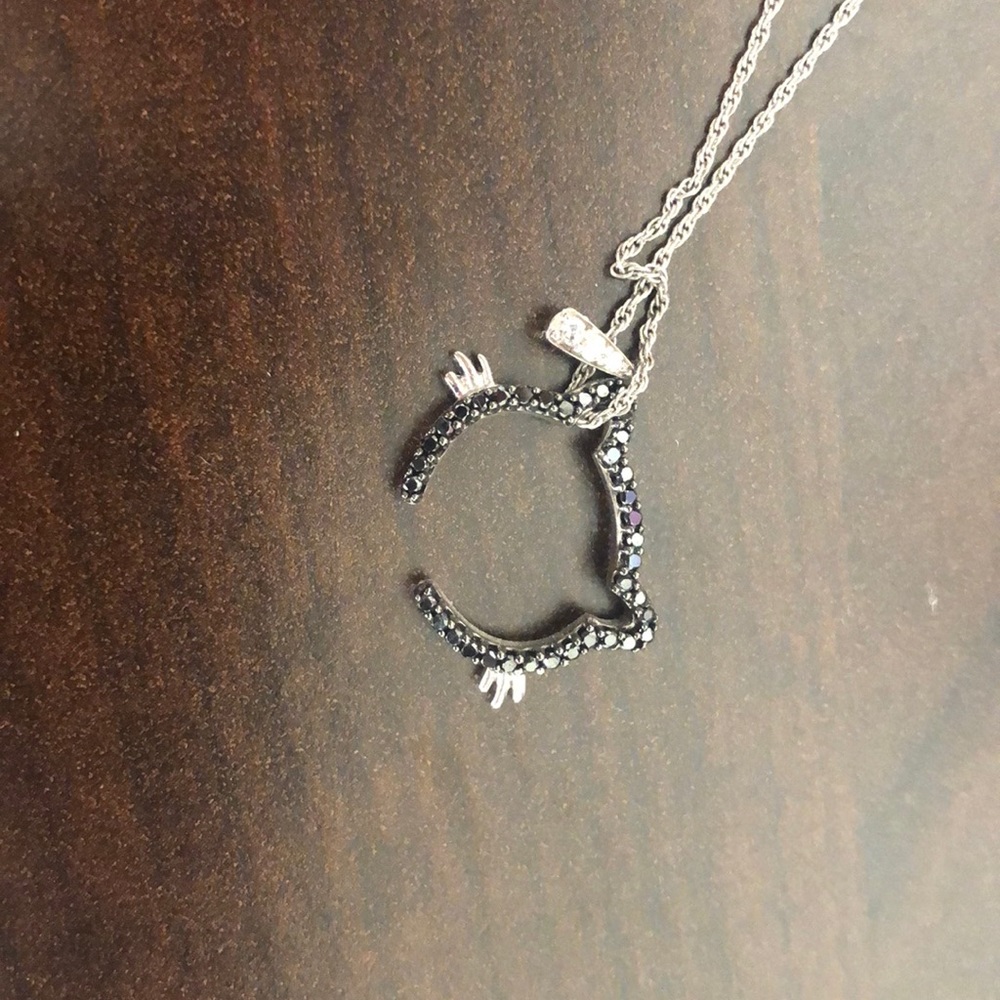 Black Diamond Cat necklace 🐈 ❤️